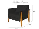 Ver imagem 3 de Kit 2 Poltronas Decorativa Sophia Suede Preto Pés Madeira Mz Decor