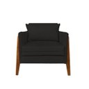 Ver imagem 2 de Kit 2 Poltronas Decorativa Sophia Suede Preto Pés Madeira Mz Decor