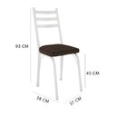 Ver imagem 5 de Kit 4 Cadeiras de Cozinha Luisiana Estampado Imbuia Pés de Ferro Branco - Pallazio