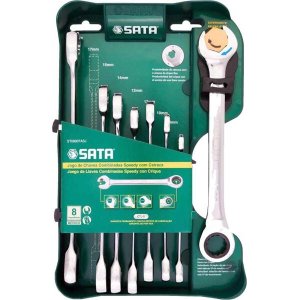 Jogo Chave Combinada Speedy com Catraca 8 a 19mm 8 Pçs Sata