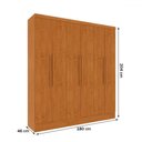 Ver imagem 4 de Guarda-roupa Casal Bariloche 6 Portas 4 Gavetas Cinamomo - Tcil Móveis