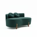 Ver imagem 2 de Sofá Decorativo Curvo Orgânico Living Boucle Verde Escuro - Montanaris Decor