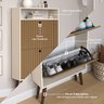 Sapateira com 2 Portas Basculantes Drex Estilo Retrô para Hall de Entrada ou Quarto - Off White com - 5