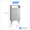 Sapateira com 2 Portas Basculantes Drex Estilo Retrô para Hall de Entrada ou Quarto - Off White com - 7