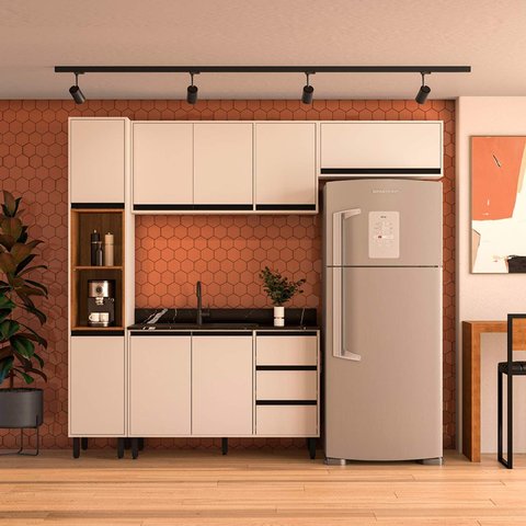 Armário de Cozinha Modulada Completa 4 Peças 236,8cm sem Tampo 250030 Koya Politorno Móveis