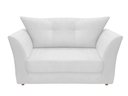 Ver imagem 1 de Namoradeira Decorativa Isis Couro Branco Pés Madeira Ms Decor