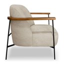 Ver imagem 5 de Kit 2 Poltronas Decorativa Celeste Linho Bouclê Bege Base de Ferro Preto - Pallazio