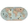 PAINEL MURAL MAGNETICO EM ACO DECORATIVO VIAGEM MAPA MUNDI COM IMA 43X85CM - 1