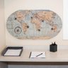 PAINEL MURAL MAGNETICO EM ACO DECORATIVO VIAGEM MAPA MUNDI COM IMA 43X85CM - 2
