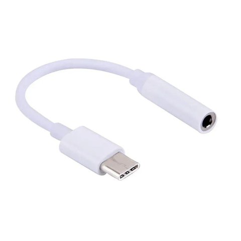 Adaptador de Fone de Ouvido Tipo C 3.5mm P2 Branco Cabo Type C
