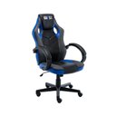 Ver imagem 2 de Cadeira Gamer Reclinável Giratória Quest Fratini Poliuretano (pu) Preto e Azul Base Rodízio