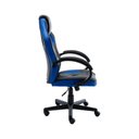 Ver imagem 6 de Cadeira Gamer Reclinável Giratória Quest Fratini Poliuretano (pu) Preto e Azul Base Rodízio