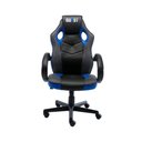 Ver imagem 3 de Cadeira Gamer Reclinável Giratória Quest Fratini Poliuretano (pu) Preto e Azul Base Rodízio