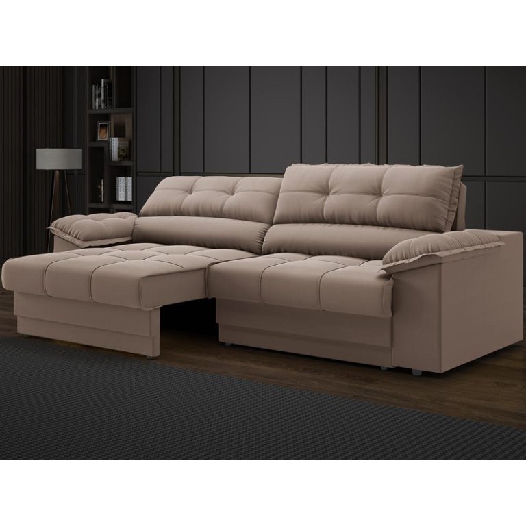 Sofá com Carregador Usb e Molas no Assento Retrátil Reclinável Mimo 2,00m Velosuede Marrom - Netsofa