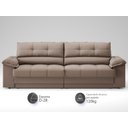 Ver imagem 3 de Sofá com Carregador Usb e Molas no Assento Retrátil Reclinável Mimo 2,00m Velosuede Marrom - Netsofa