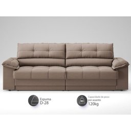 Sofá com Carregador Usb e Molas no Assento Retrátil Reclinável Mimo 2,00m Velosuede Marrom - Netsofa - 3