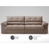 Sofá com Carregador Usb e Molas no Assento Retrátil Reclinável Mimo 2,00m Velosuede Marrom - Netsofa - 3