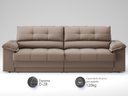 Ver imagem 3 de Sofá com Carregador Usb e Molas no Assento Retrátil Reclinável Mimo 2,00m Velosuede Marrom - Netsofa