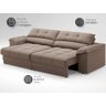 Sofá com Carregador Usb e Molas no Assento Retrátil Reclinável Mimo 2,00m Velosuede Marrom - Netsofa - 4