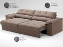 Ver imagem 4 de Sofá com Carregador Usb e Molas no Assento Retrátil Reclinável Mimo 2,00m Velosuede Marrom - Netsofa