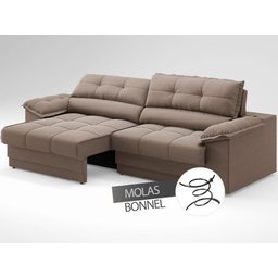 Sofá com Carregador Usb e Molas no Assento Retrátil Reclinável Mimo 2,00m Velosuede Marrom - Netsofa - 5