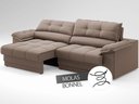 Ver imagem 5 de Sofá com Carregador Usb e Molas no Assento Retrátil Reclinável Mimo 2,00m Velosuede Marrom - Netsofa