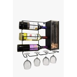 Adega Parede Porta Rolhas Vinho Para Taças e Garrafas AD6 - 1