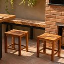 Ver imagem 2 de Kit 2 Banquetas Baixa Ripada Madeira Maciça Mhm