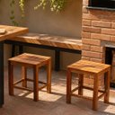 Ver imagem 2 de Kit 2 Banquetas Baixa Ripada Madeira Maciça Mhm