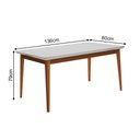 Ver imagem 2 de Mesa de Jantar Onix Vidro Off-White 136cm Mel com Pés Madeira Maciça Carmo Móveis