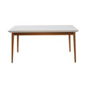 Ver imagem 4 de Mesa de Jantar Onix Vidro Off-White 136cm Mel com Pés Madeira Maciça Carmo Móveis