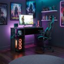 Ver imagem 2 de Mesa para Computador Gamer Escritório Mdp Qmovi: Preto