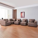 Ver mais imagens de Kit Sofá Modular 5 Lugares Moderno Curvo Orgânico Adapt Linho Rosê