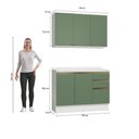 Ver imagem 4 de Armário de Cozinha Compacta 100% Mdf 120cm Branco/verde Celeste Kappesberg