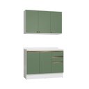 Ver imagem 1 de Armário de Cozinha Compacta 100% Mdf 120cm Branco/verde Celeste Kappesberg