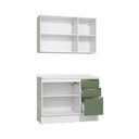 Ver imagem 5 de Armário de Cozinha Compacta 100% Mdf 120cm Branco/verde Celeste Kappesberg