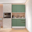 Ver imagem 2 de Armário de Cozinha Compacta 100% Mdf 120cm Branco/verde Celeste Kappesberg