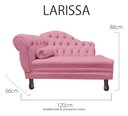 Ver imagem 5 de Recamier Divã Sofá 120cm Recepção Sala Larissa Suede:rosa/liso