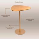 Ver imagem 3 de Mesa Lateral Orgânica Up Tampo Cinamono e Metal Dourado 52 Cm