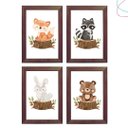 Ver imagem 1 de Quadros Decorativos Animais do Bosque Aquarela Menino:tabaco