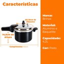 Ver imagem 7 de Panela de Pressão Brinox Antiaderente 4,2l Indução Ceramic Life Preto Super 4954/100