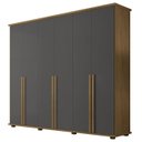 Ver imagem 1 de Guarda-roupa Casal Cinamomo com Grafite Estrela 6 Portas - Rv Móveis