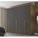 Ver imagem 2 de Guarda-roupa Casal Cinamomo com Grafite Estrela 6 Portas - Rv Móveis