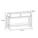 Ver imagem 3 de Buffet 190cm e Aparador 2 Gavetas com Pés de Madeira Maciça Lizz Bege/Off White/Cedro