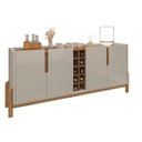 Ver imagem 5 de Buffet 190cm e Aparador 2 Gavetas com Pés de Madeira Maciça Lizz Bege/Off White/Cedro