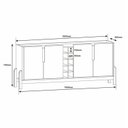 Ver imagem 4 de Buffet 190cm e Aparador 2 Gavetas com Pés de Madeira Maciça Lizz Bege/Off White/Cedro