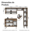 Ver imagem 3 de Armário de Cozinha Completa 197 Cm Rustic-cinza Emilly Madesa 01