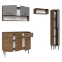 Ver mais imagens de Armário de Cozinha Completa 197 Cm Rustic-cinza Emilly Madesa 01