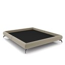 Ver imagem 1 de Cama Queen Size Avulsa Bezos Madeira Imunizada Pés em Aço Revestimento Veludo Bege G91 - Gran Belo