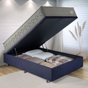 Ver imagem 3 de Base Box Baú Casal 138x188 Suede com Colchão New 4 Estações Molas Ensacadas